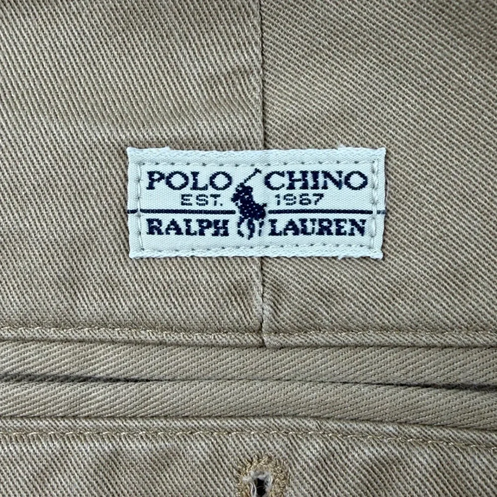 Polo Ralph Lauren Andrew Pant Mens 34x36 Tan Khaki Pleated Chino Cotton Casual